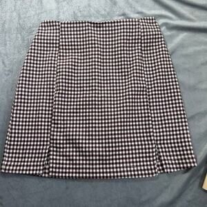 Love on a hanger Brown and White Check Mini Skirt size 5
